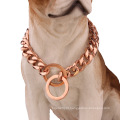 Fábrica de gotas de fábrica 19mm cães gargantilha rosa de ouro de ouro para cães para cães para Rottweiler Doberman Bully Acessórios